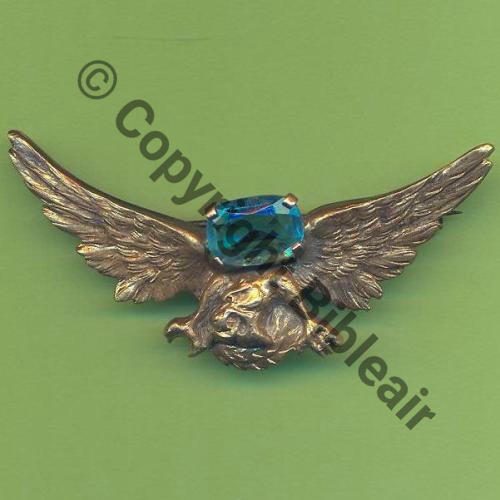 41.3  1927+  INDO 3eDRILLE 41eGMA CHIMERE AILEE DOREE +PIERRE BLEUE SM Eping bascule  Embouti 52x26mm Src.Y.GENTY 200Eur01.15 